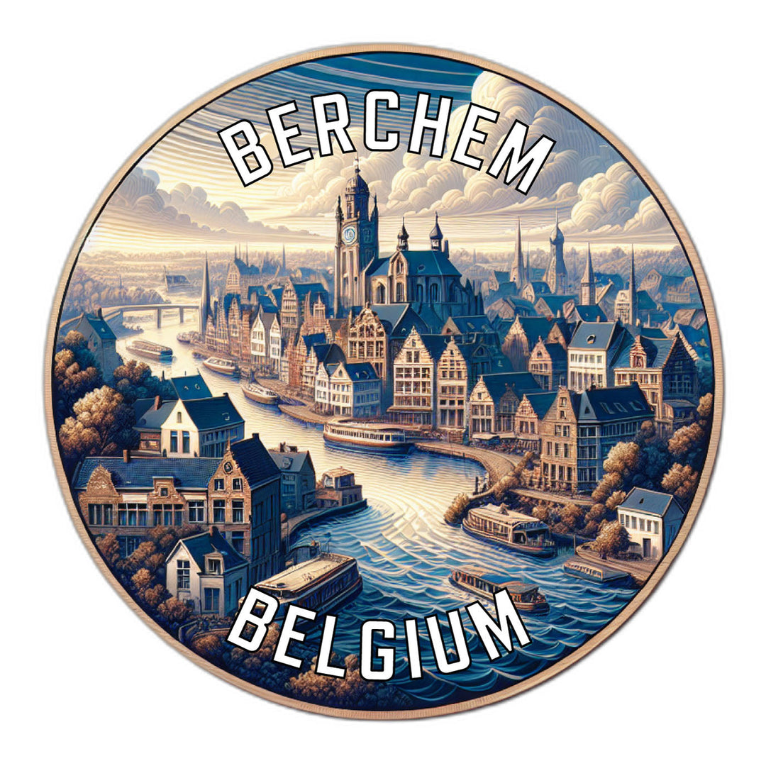 Berchem Belgium Souvenir Die Cut Flat Magnet Image 1