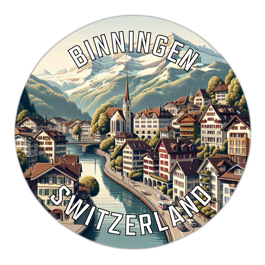 Binningen Switzerland Souvenir Die Cut Flat Magnet Image 1