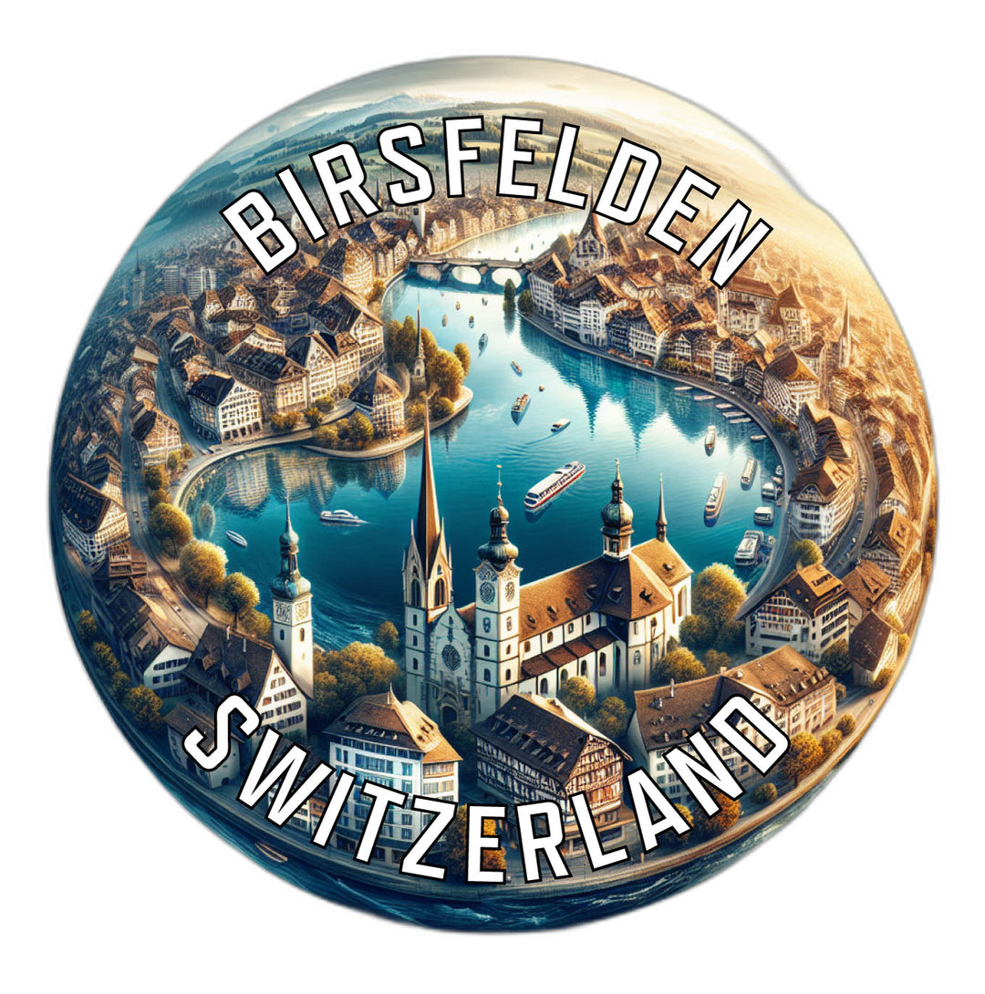 Birsfelden Switzerland Souvenir Die Cut Flat Magnet Image 1