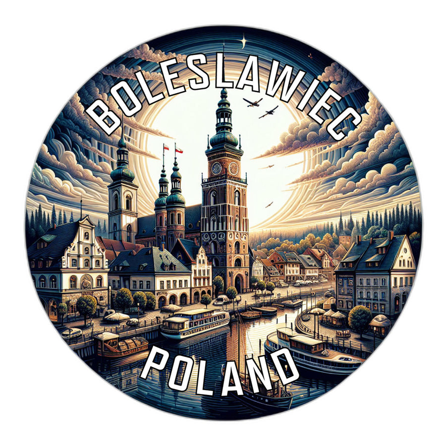 Boleslawiec Poland Souvenir Die Cut Flat Magnet Image 1