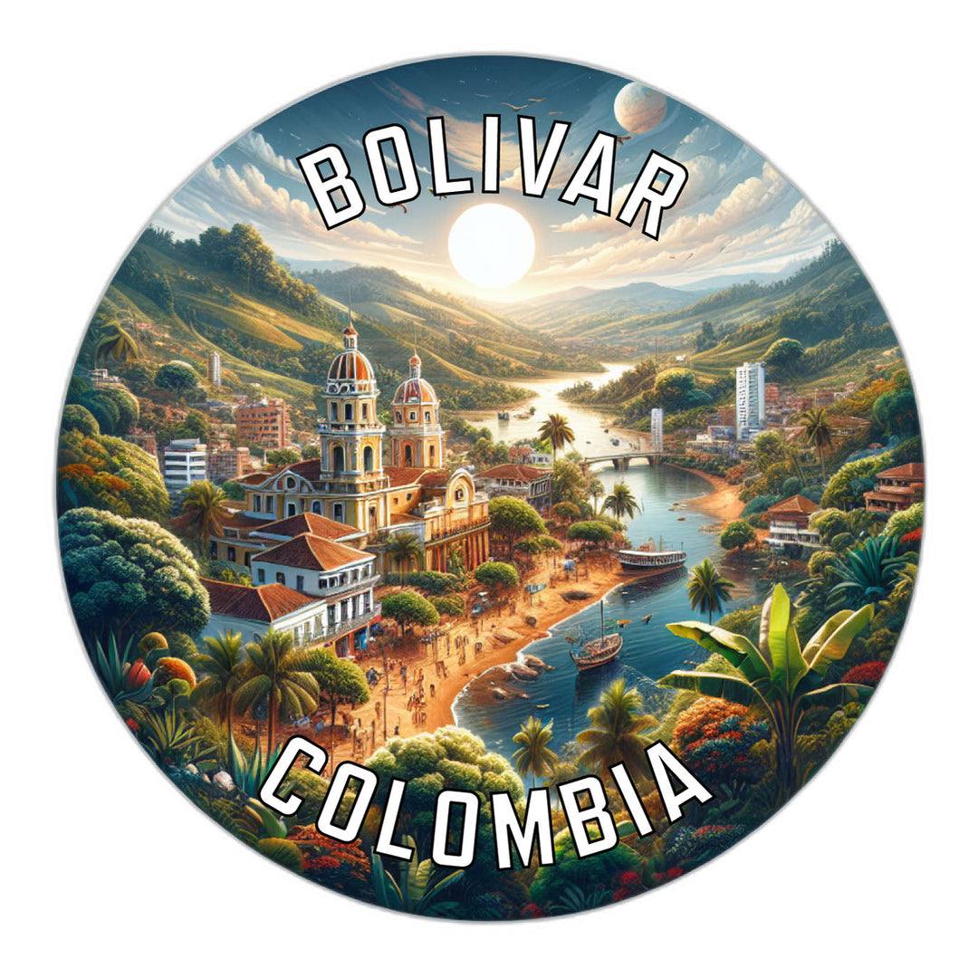 Bolivar Colombia Souvenir Die Cut Flat Magnet Image 1