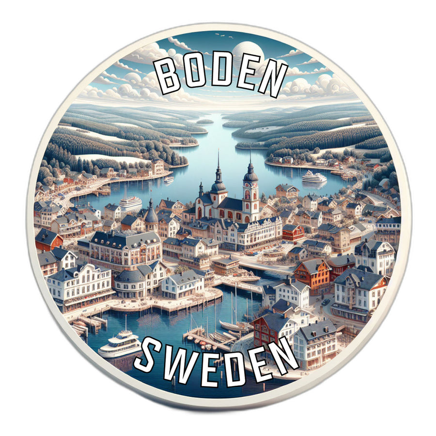 Boden Sweden Souvenir Die Cut Flat Magnet Image 1