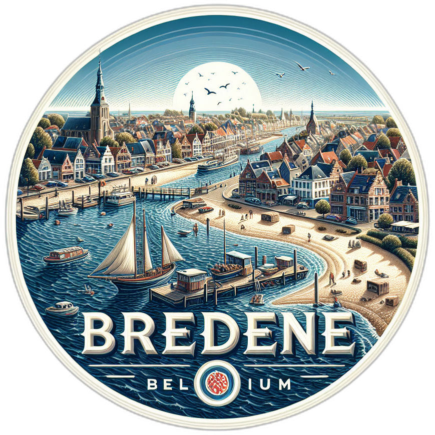 Bredene Belgium_updated Souvenir Die Cut Flat Magnet Image 1