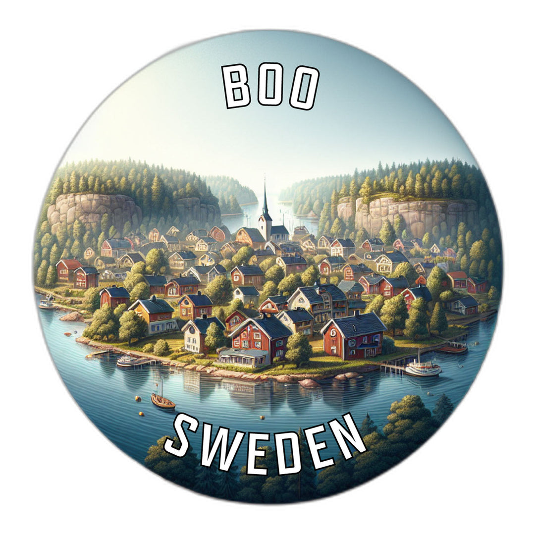 Boo Sweden Souvenir Die Cut Flat Magnet Image 1