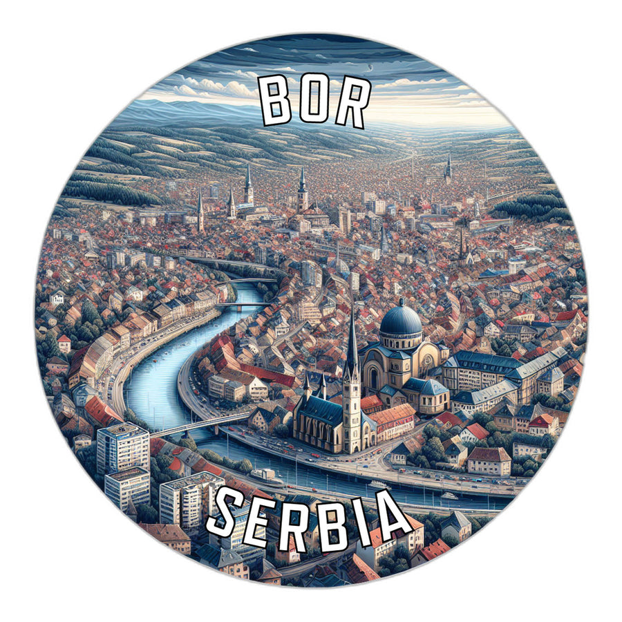 Bor Serbia Souvenir Die Cut Flat Magnet Image 1