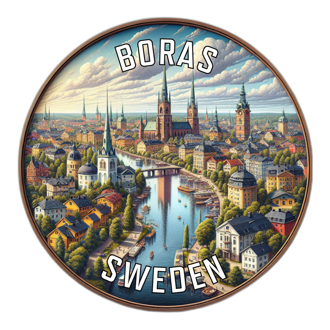 Boras Sweden Souvenir Die Cut Flat Magnet Image 1