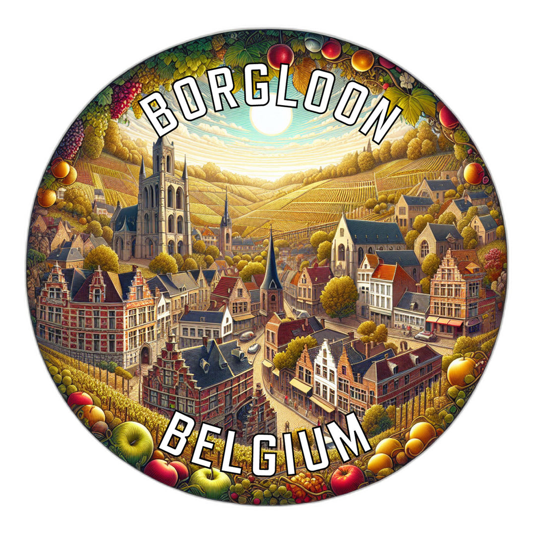 Borgloon Belgium Souvenir Die Cut Flat Magnet Image 1