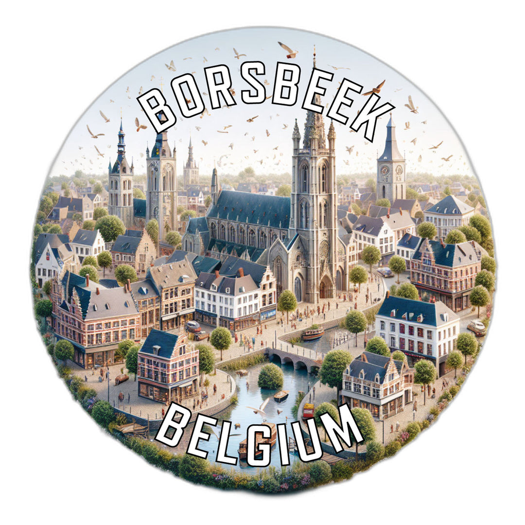 Borsbeek Belgium Souvenir Die Cut Flat Magnet Image 1