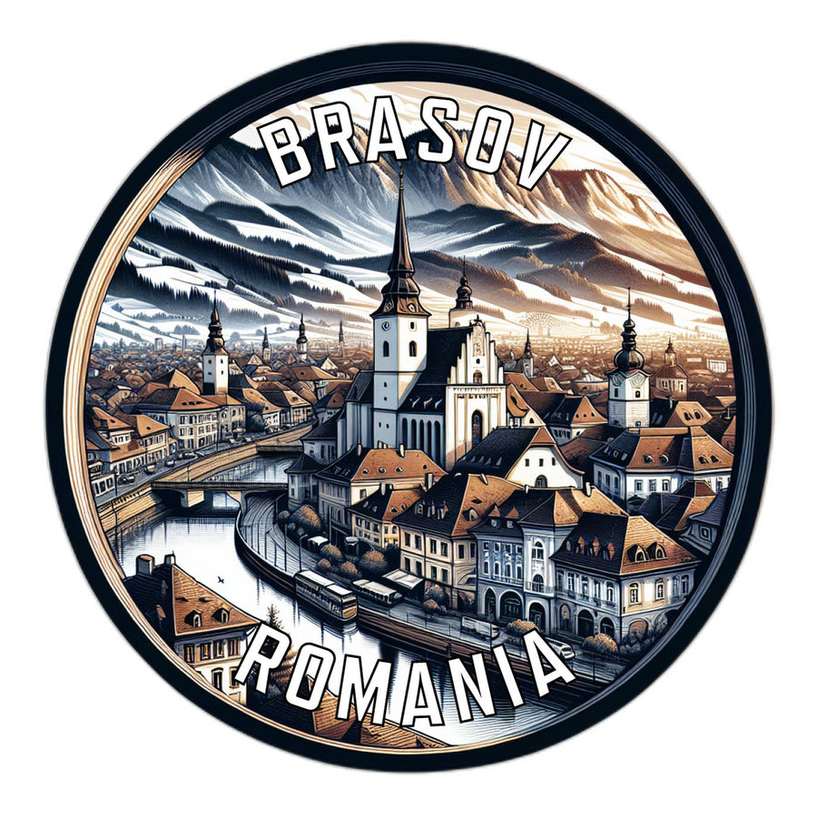 Brasov Romania Souvenir Die Cut Flat Magnet Image 1