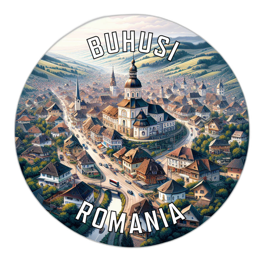 Buhusi Romania Souvenir Die Cut Flat Magnet Image 1