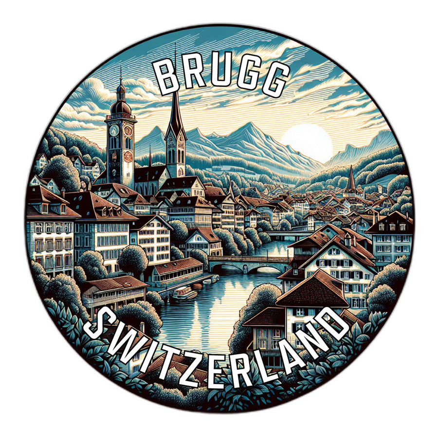 Brugg Switzerland Souvenir Die Cut Flat Magnet Image 1