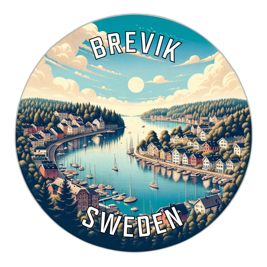 Brevik Sweden Souvenir Die Cut Flat Magnet Image 1