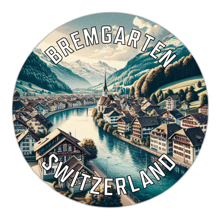 Bremgarten Switzerland Souvenir Die Cut Flat Magnet Image 1