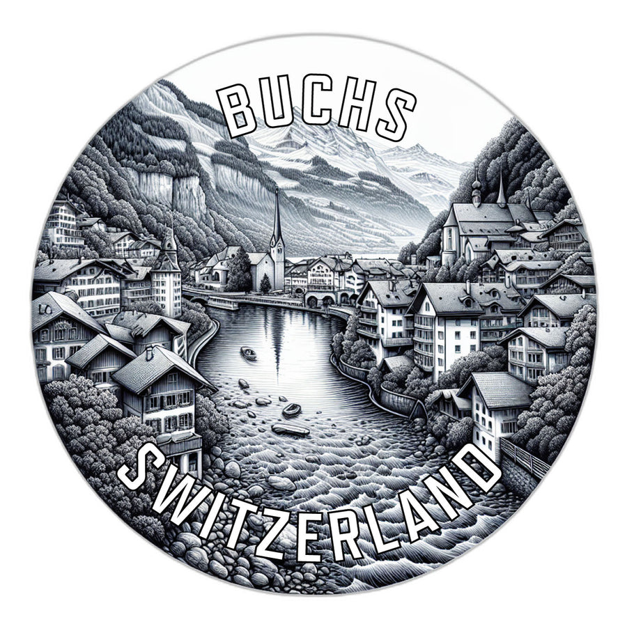 Buchs Switzerland Souvenir Die Cut Flat Magnet Image 1