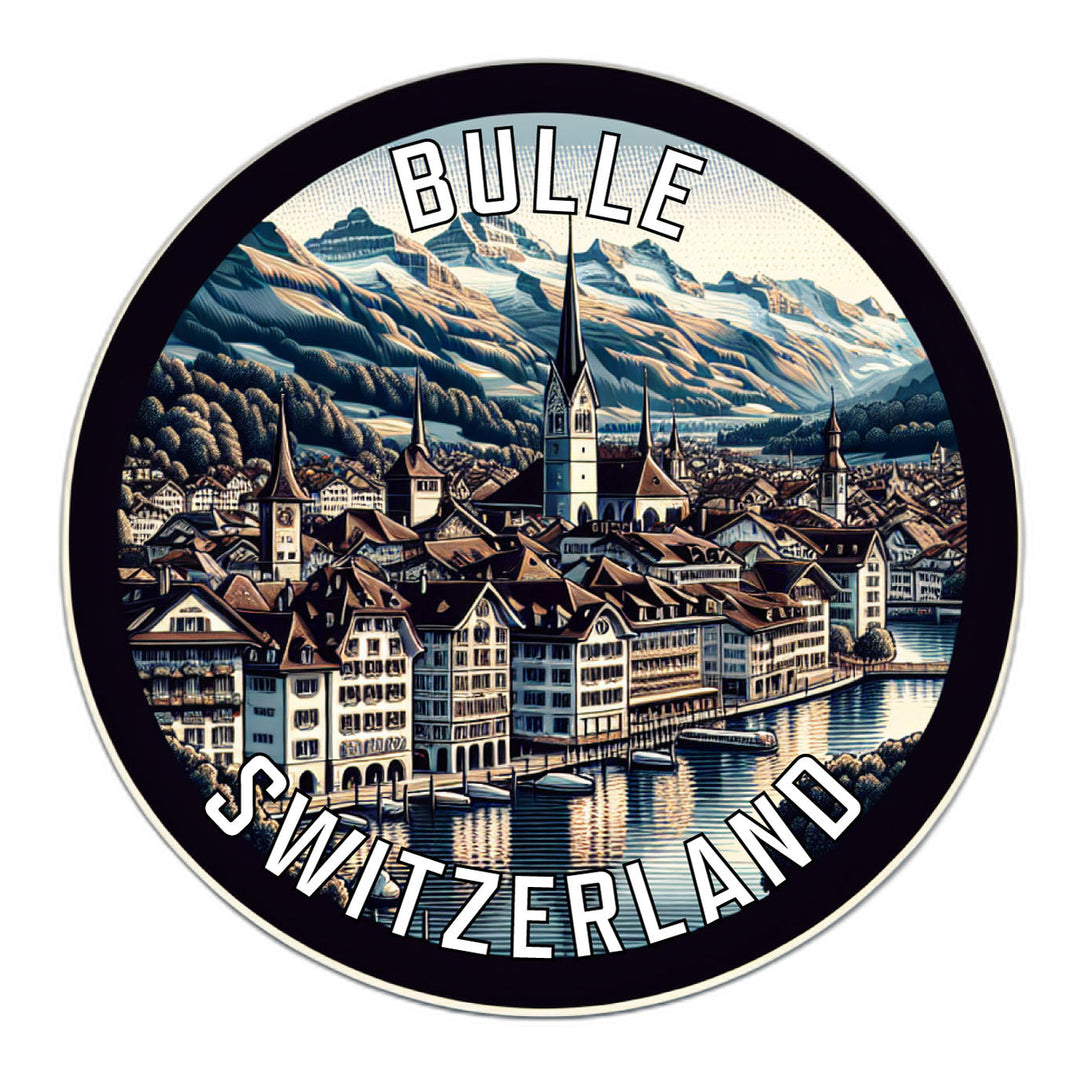 Bulle Switzerland Souvenir Die Cut Flat Magnet Image 1