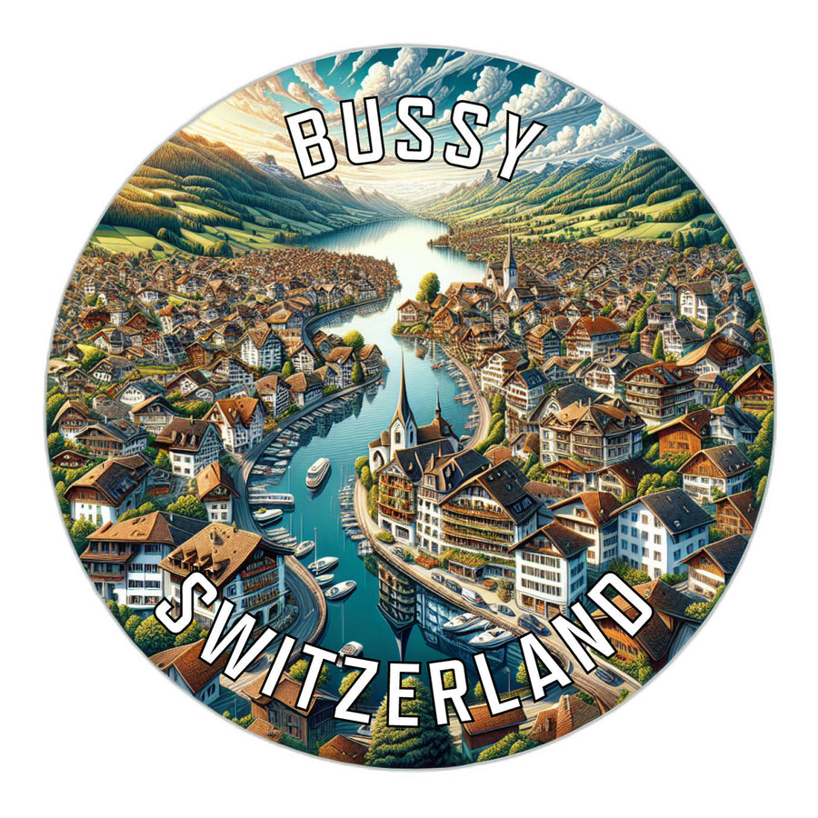 Bussy Switzerland Souvenir Die Cut Flat Magnet Image 1