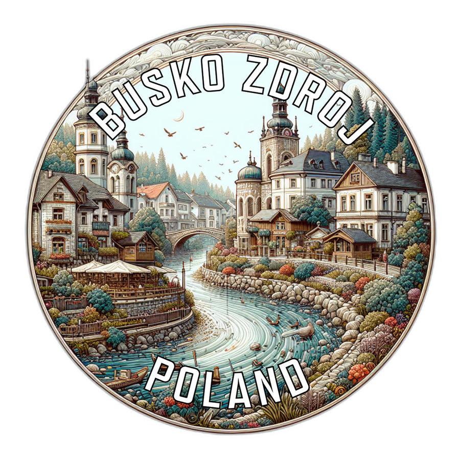 Busko Zdroj Poland Souvenir Die Cut Flat Magnet Image 1