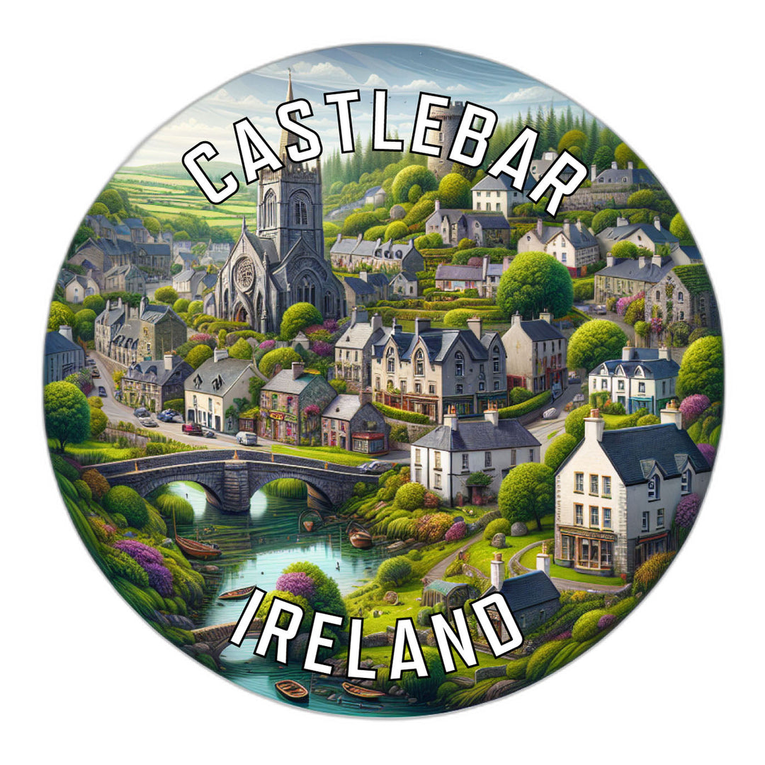 Castlebar Ireland Souvenir Die Cut Flat Magnet Image 1