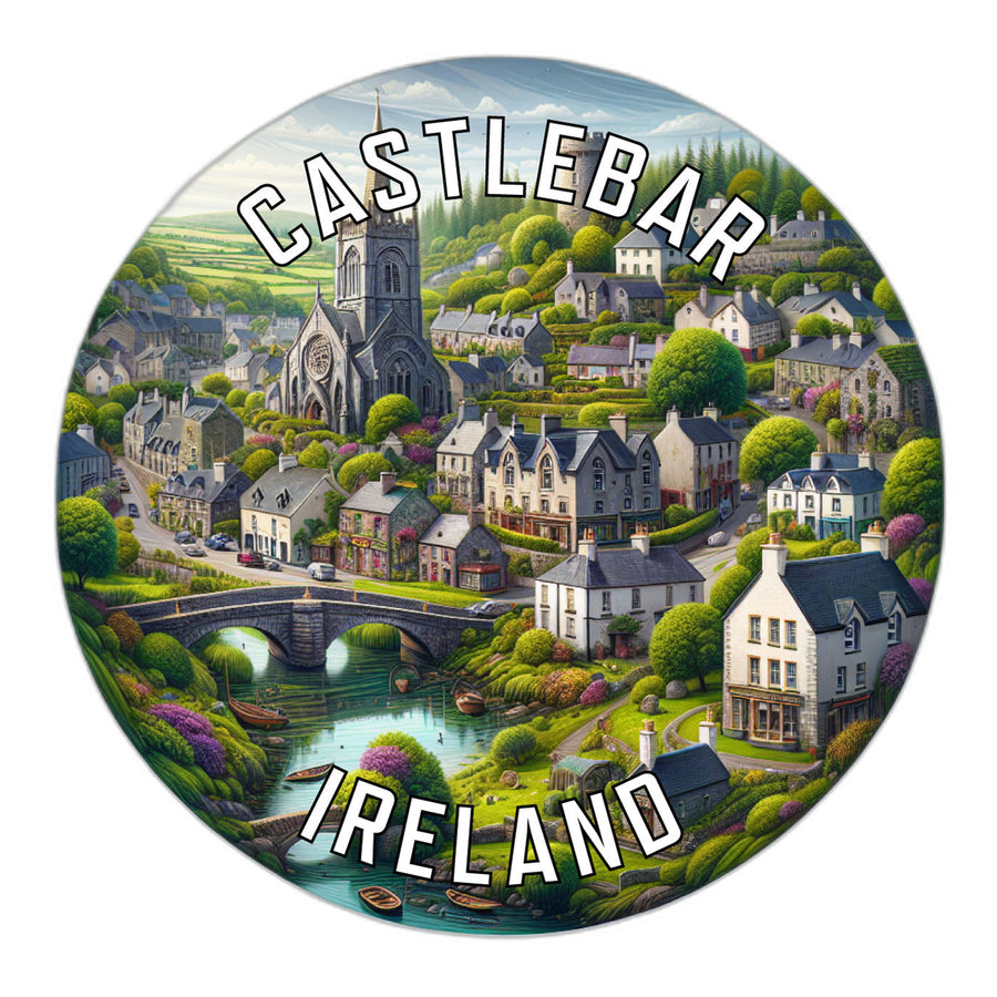 Castlebar Ireland Souvenir Die Cut Flat Magnet Image 1