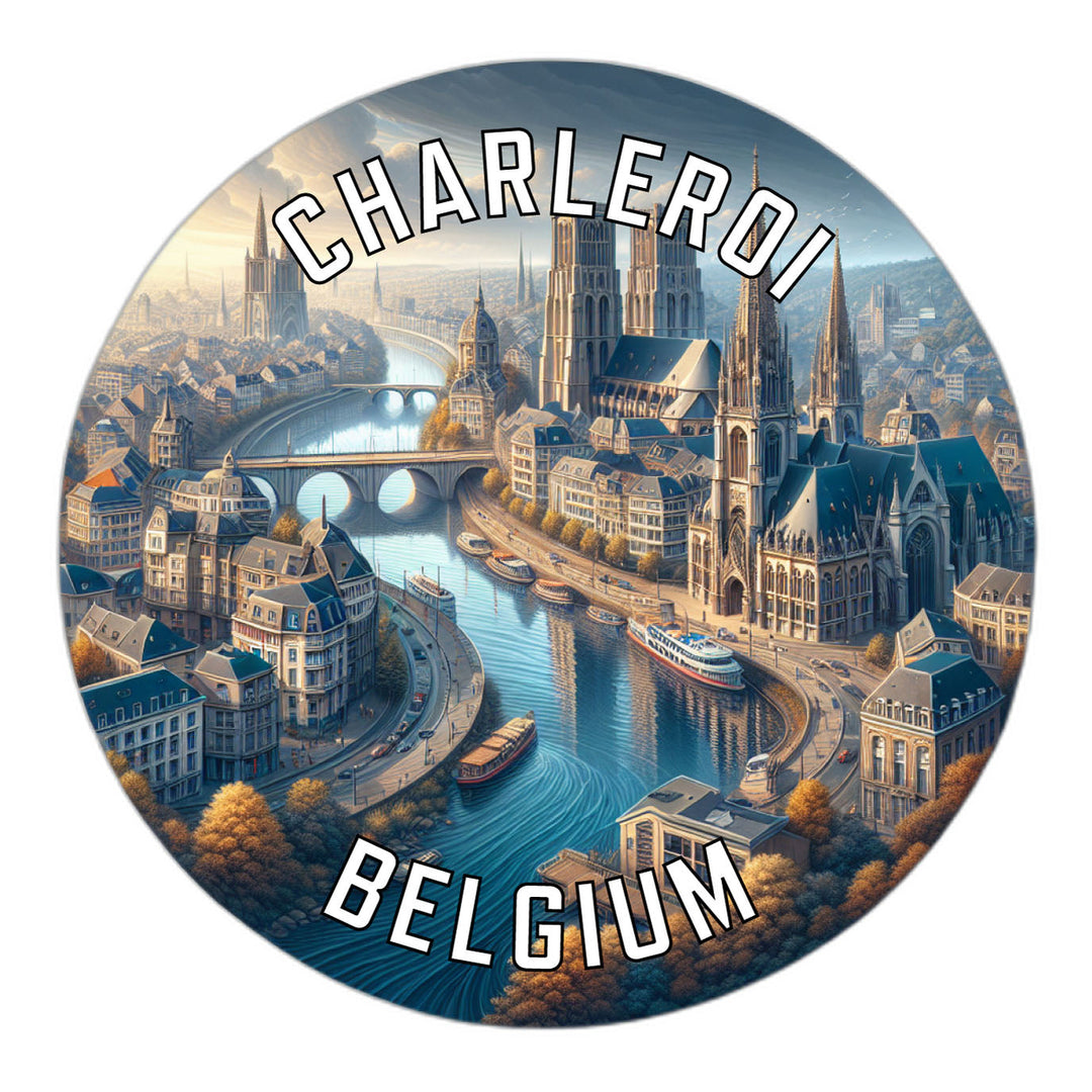 Charleroi Belgium Souvenir Die Cut Flat Magnet Image 1