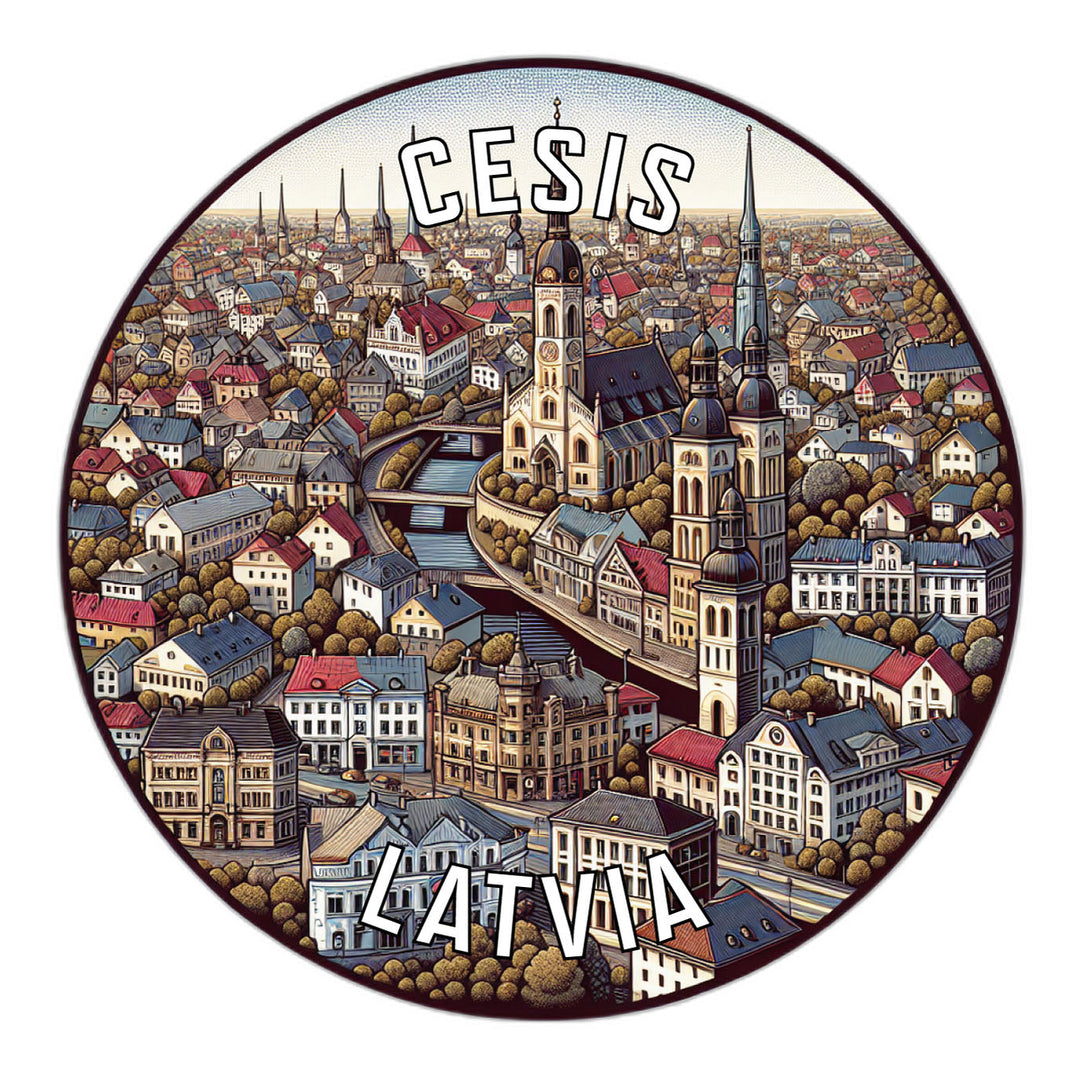 Cesis Latvia Souvenir Die Cut Flat Magnet Image 1