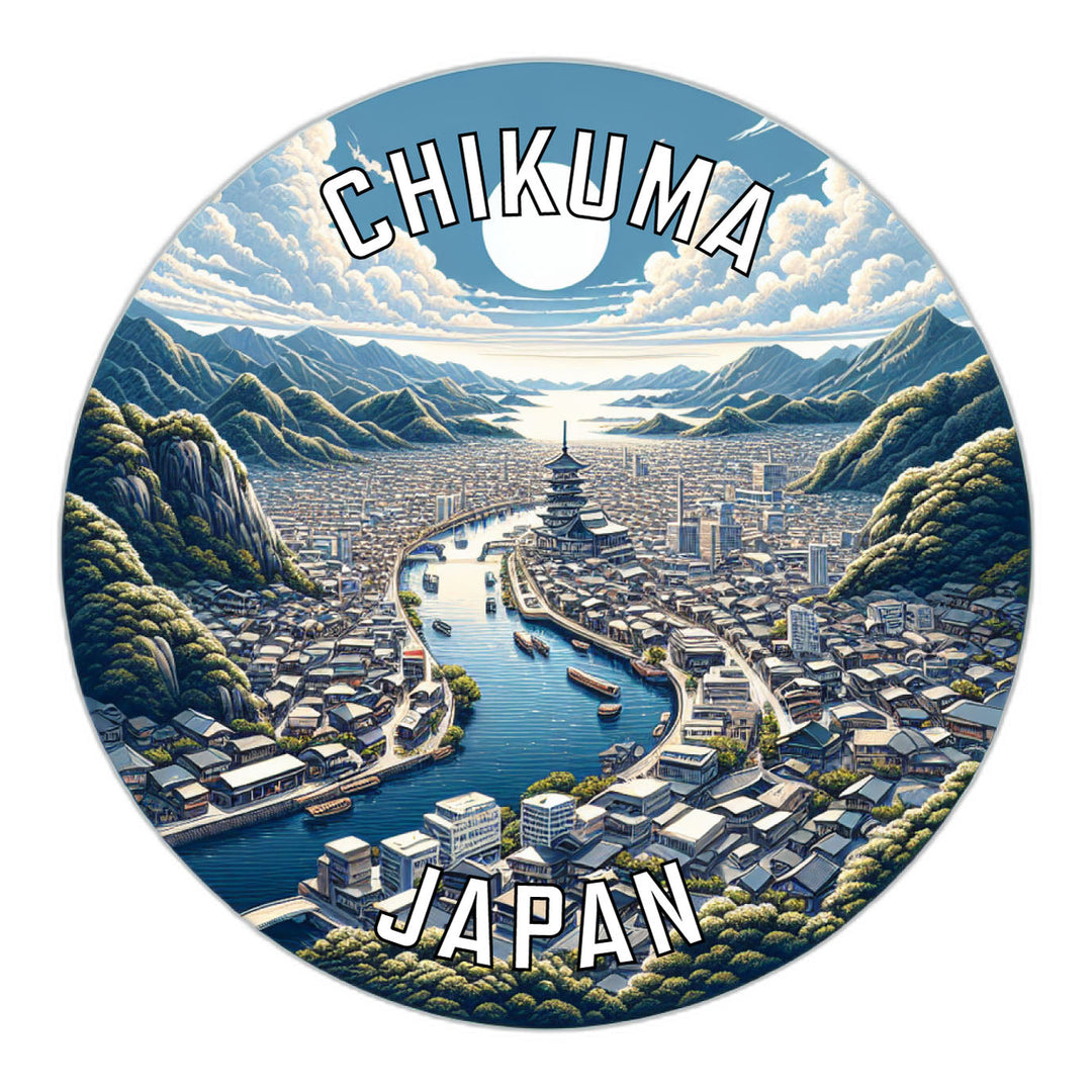 Chikuma Japan Souvenir Die Cut Flat Magnet Image 1