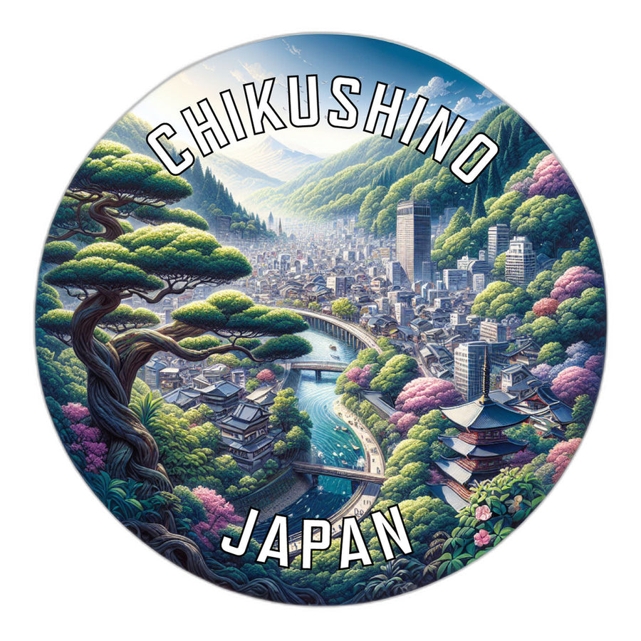 Chikushino Japan Souvenir Die Cut Flat Magnet Image 1