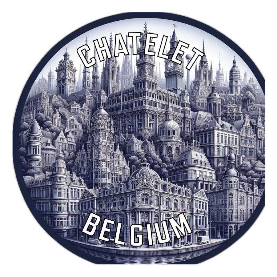 Chatelet Belgium Souvenir Die Cut Flat Magnet Image 1