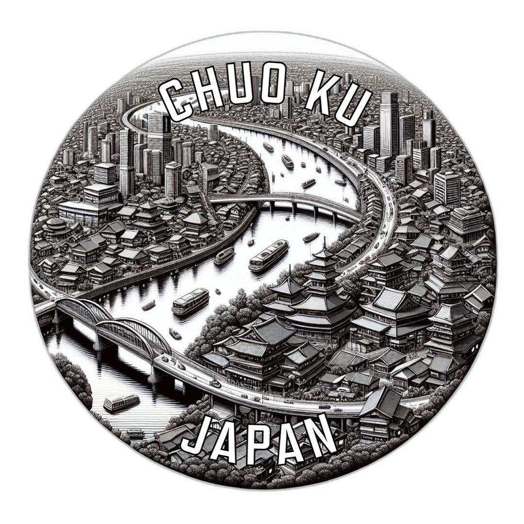 Chuo ku Japan Souvenir Die Cut Flat Magnet Image 1