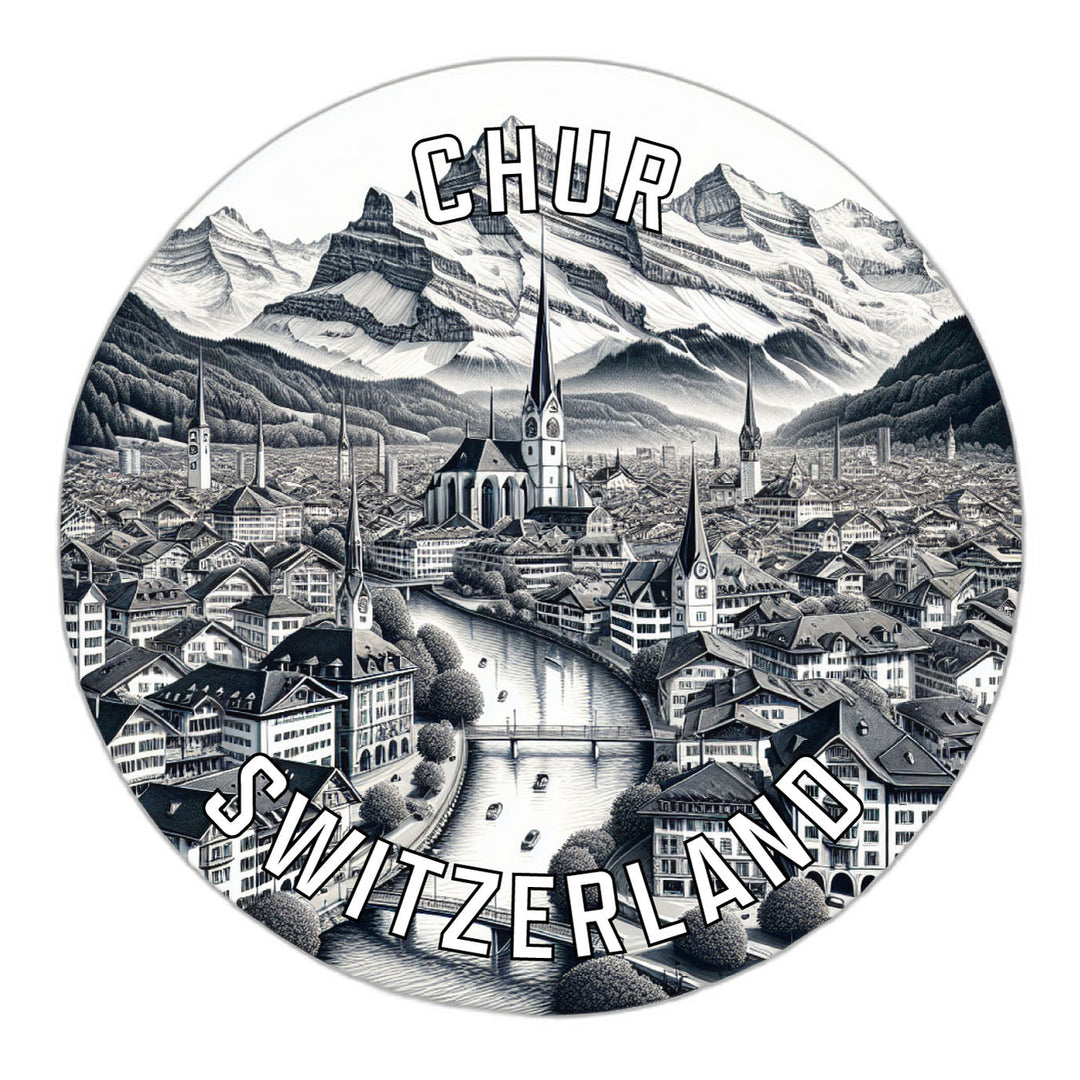 Chur Switzerland Souvenir Die Cut Flat Magnet Image 1