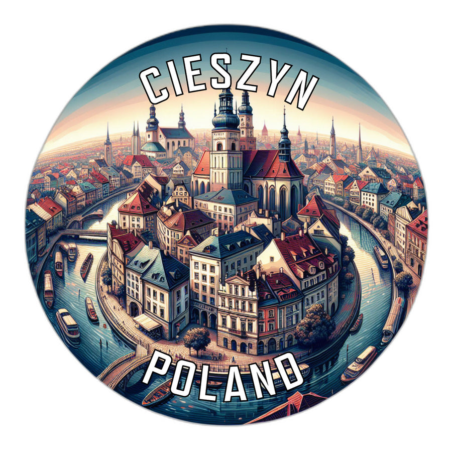 Cieszyn Poland Souvenir Die Cut Flat Magnet Image 1