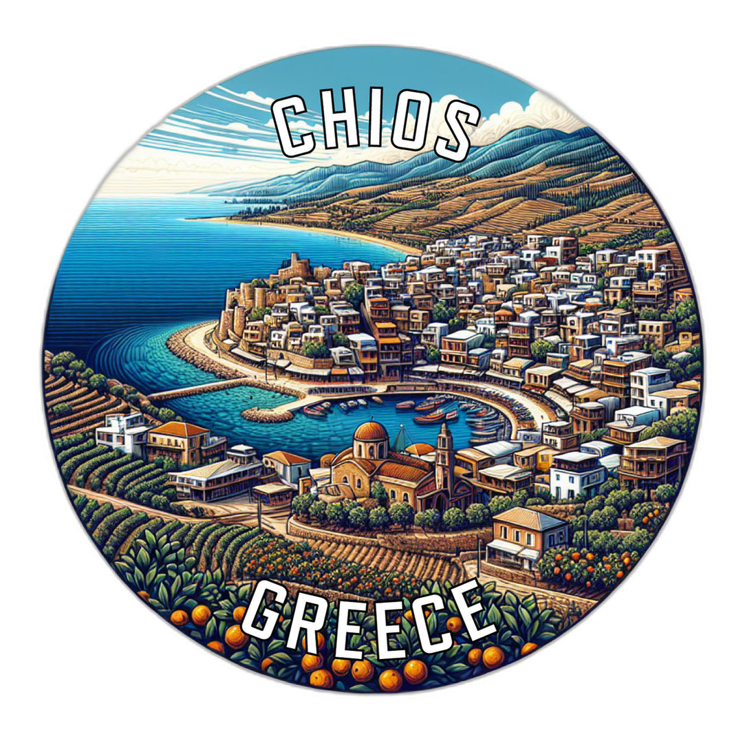 Chios Greece Souvenir Die Cut Flat Magnet Image 1