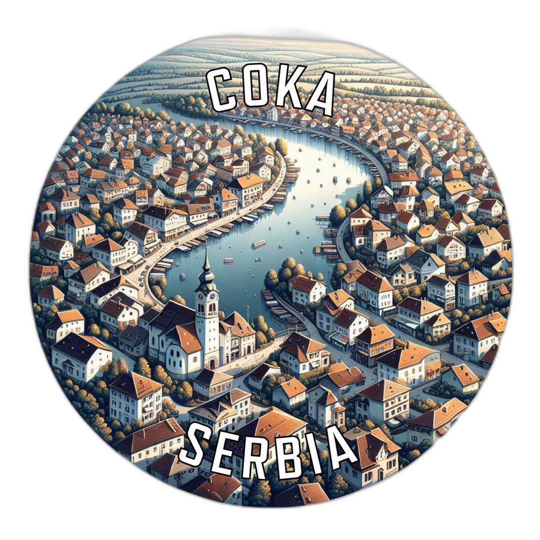 Coka Serbia Souvenir Die Cut Flat Magnet Image 1