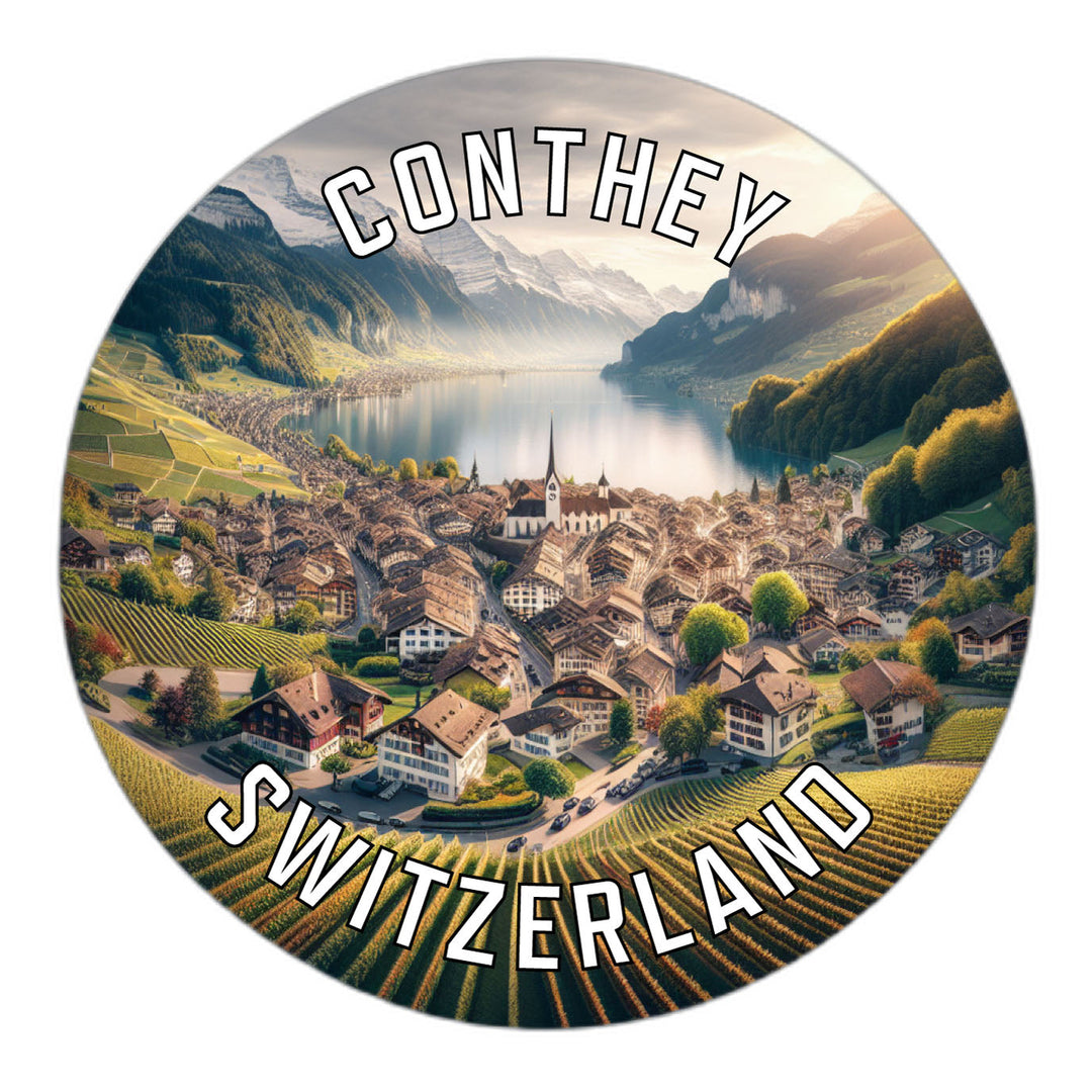 Conthey Switzerland Souvenir Die Cut Flat Magnet Image 1