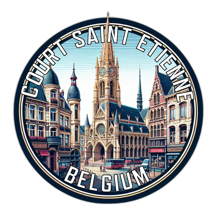 Court Saint Etienne Belgium Souvenir Die Cut Flat Magnet Image 1