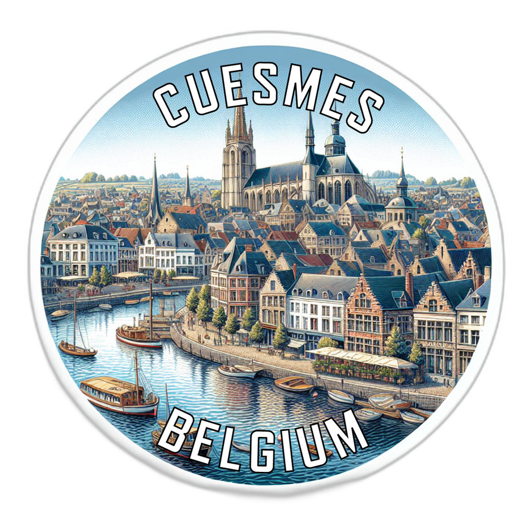 Cuesmes Belgium Souvenir Die Cut Flat Magnet Image 1