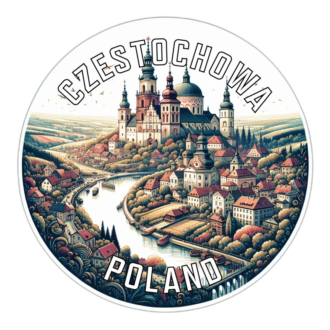 Czestochowa Poland Souvenir Die Cut Flat Magnet Image 1