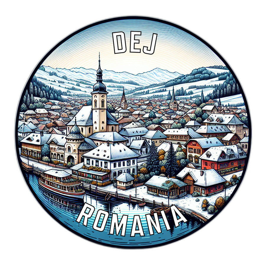 Dej Romania Souvenir Die Cut Flat Magnet Image 1