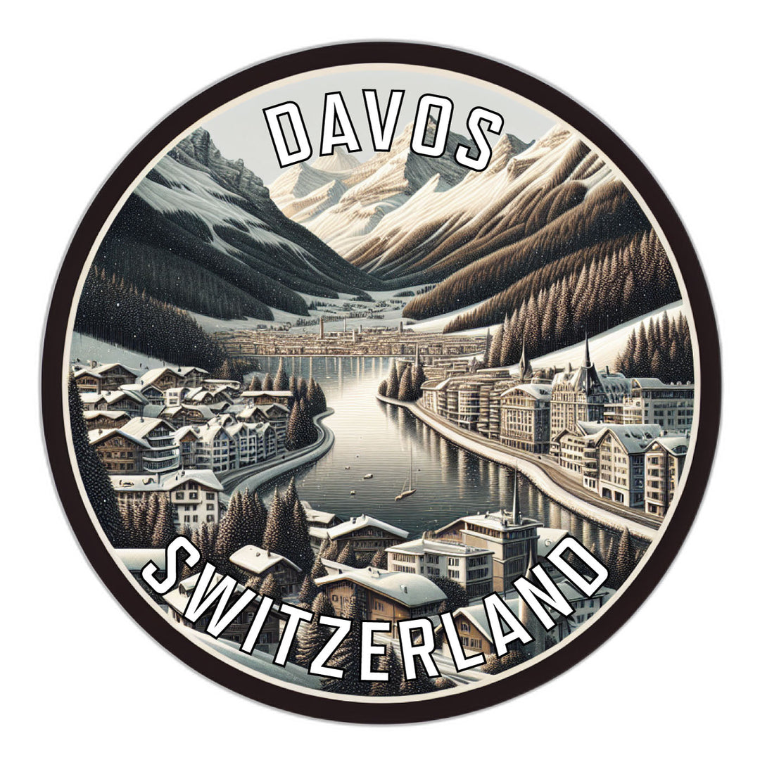 Davos Switzerland Souvenir Die Cut Flat Magnet Image 1