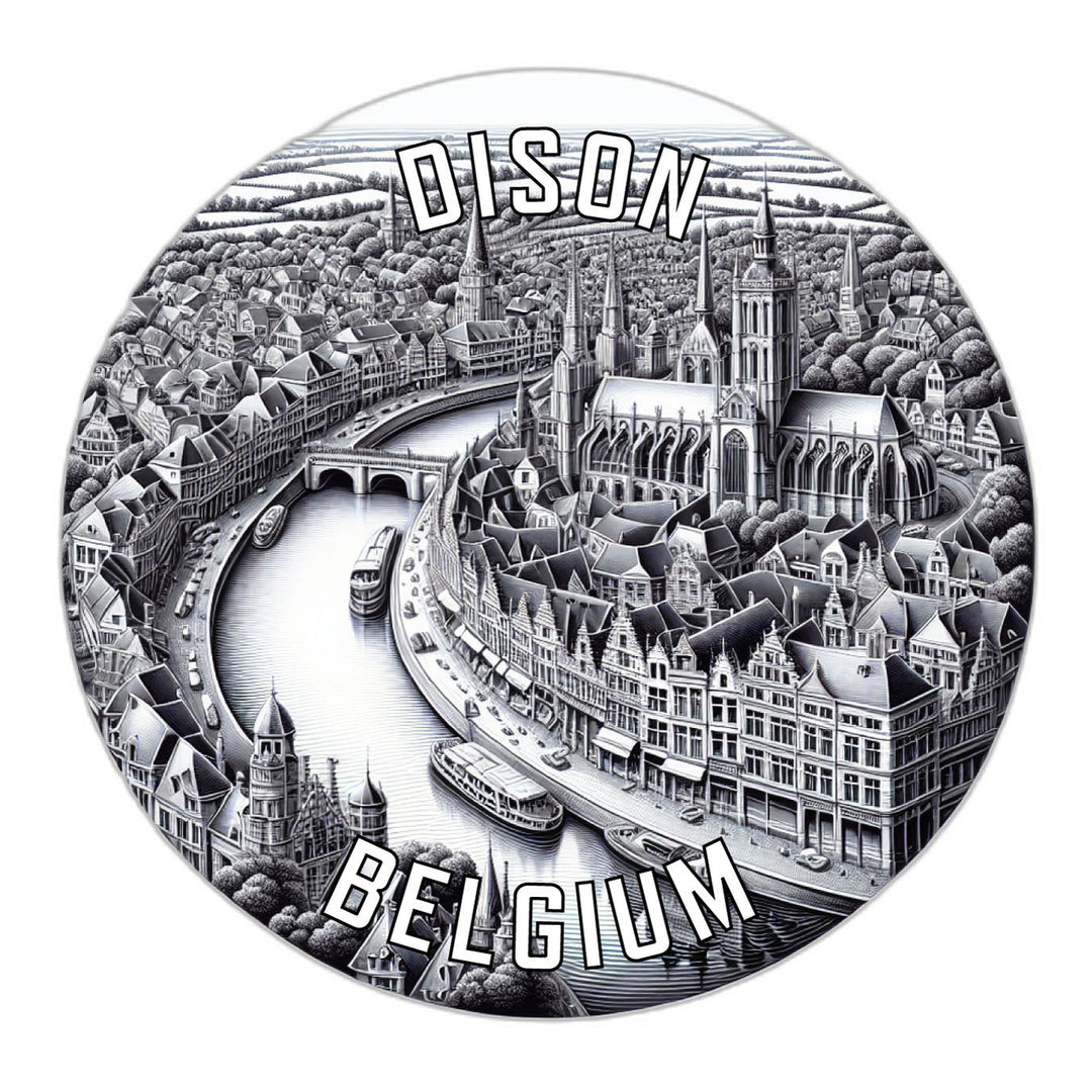 Dison Belgium Souvenir Die Cut Flat Magnet Image 1