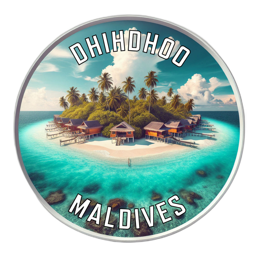 Dhihdhoo Maldives Souvenir Die Cut Flat Magnet Image 1