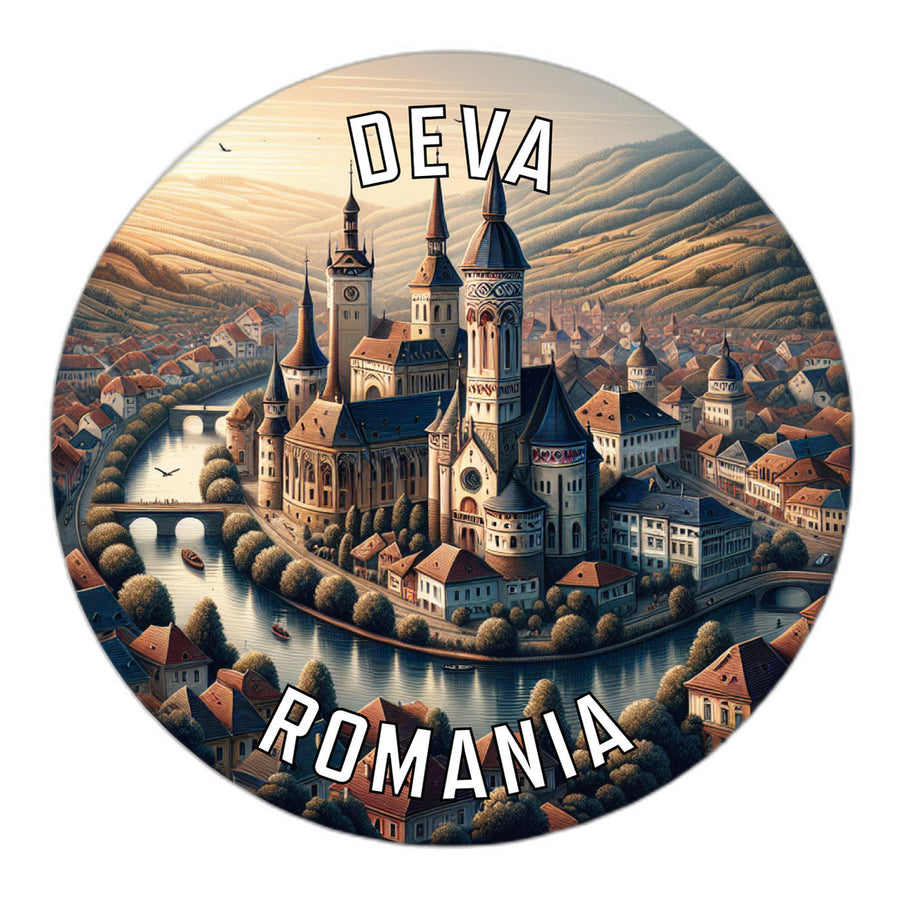 Deva Romania Souvenir Die Cut Flat Magnet Image 1