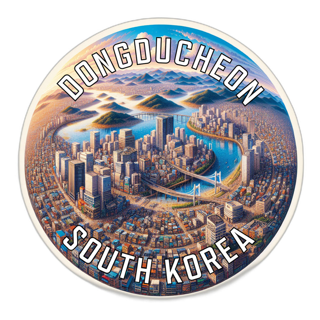 Dongducheon Korea South Souvenir Die Cut Flat Magnet Image 1