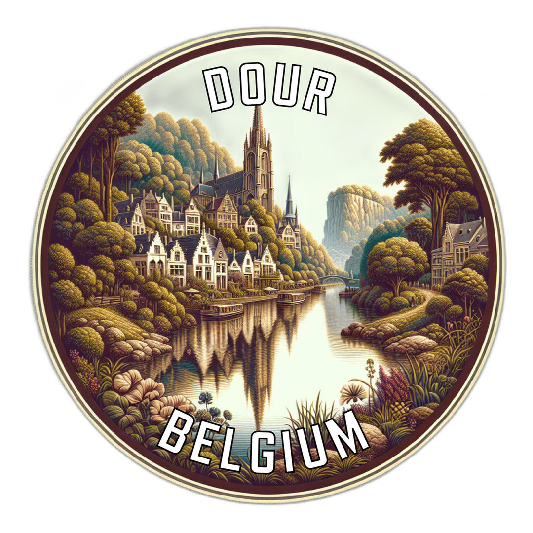 Dour Belgium Souvenir Die Cut Flat Magnet Image 1