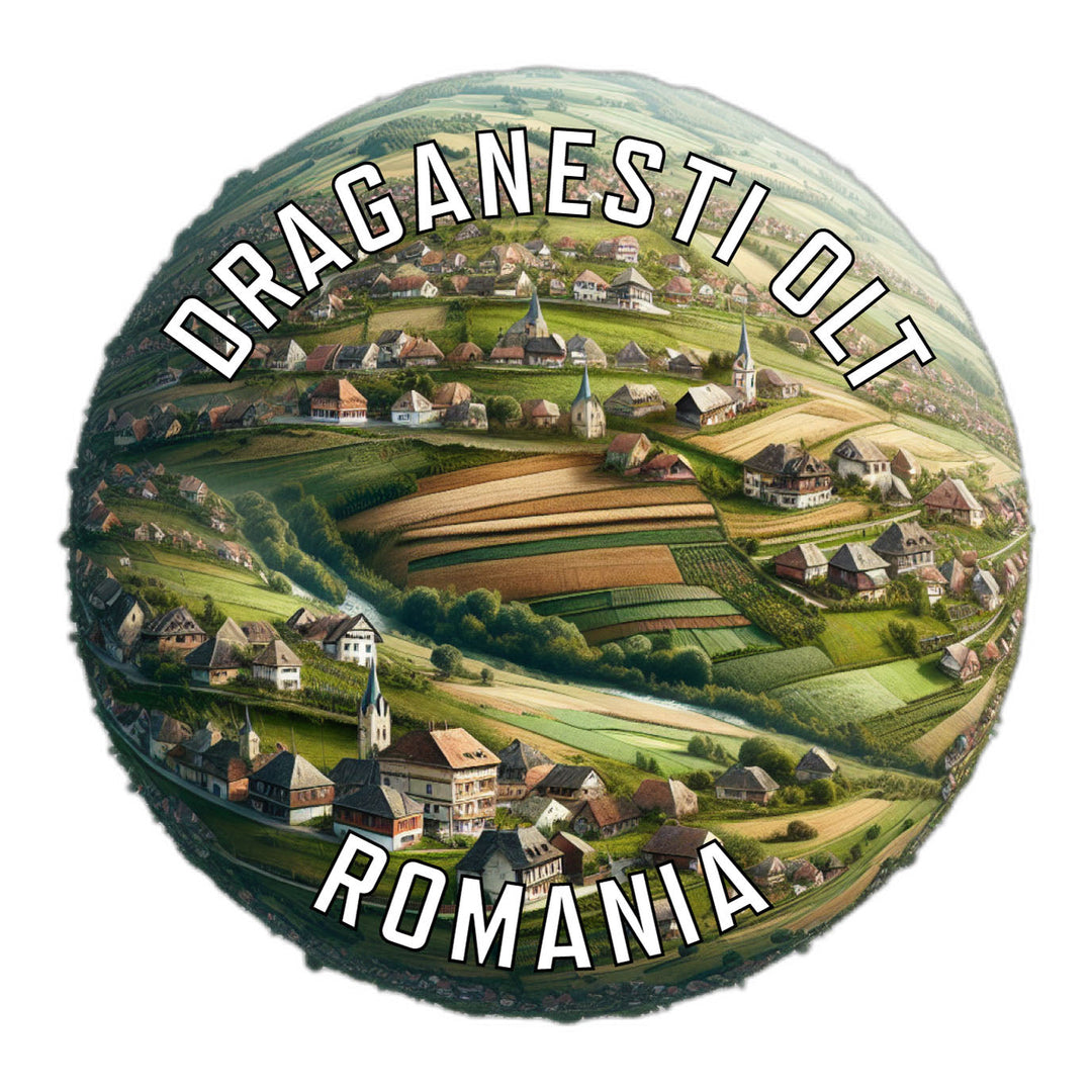 Draganesti Olt Romania Souvenir Die Cut Flat Magnet Image 1