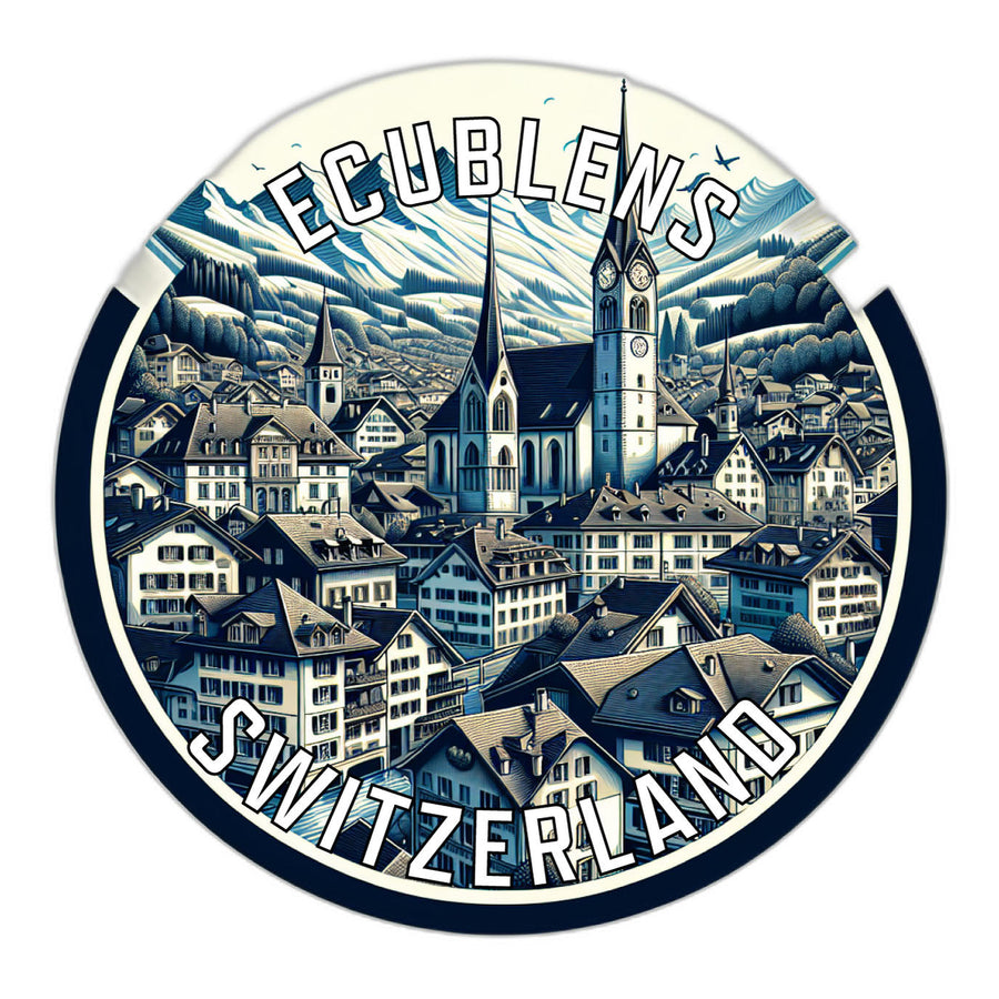 Ecublens Switzerland Souvenir Die Cut Flat Magnet Image 1