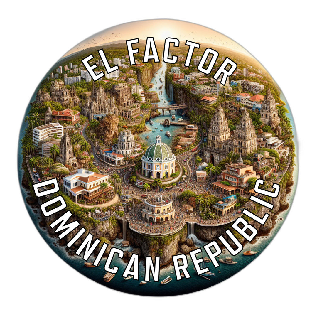 El Factor Dominican Republic Souvenir Die Cut Flat Magnet Image 1