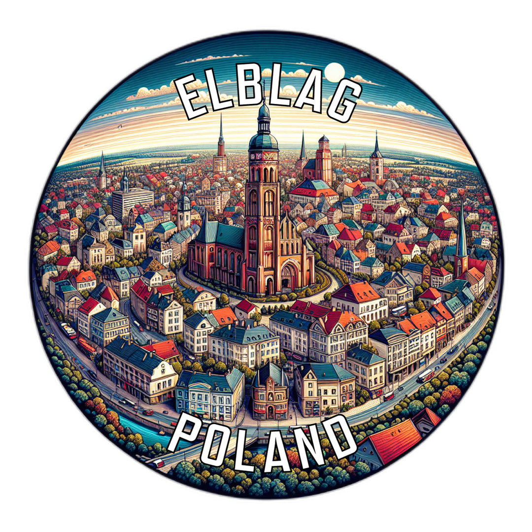 Elblag Poland Souvenir Die Cut Flat Magnet Image 1