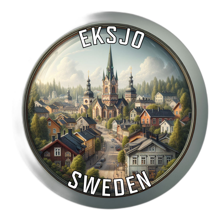 Eksjo Sweden Souvenir Die Cut Flat Magnet Image 1