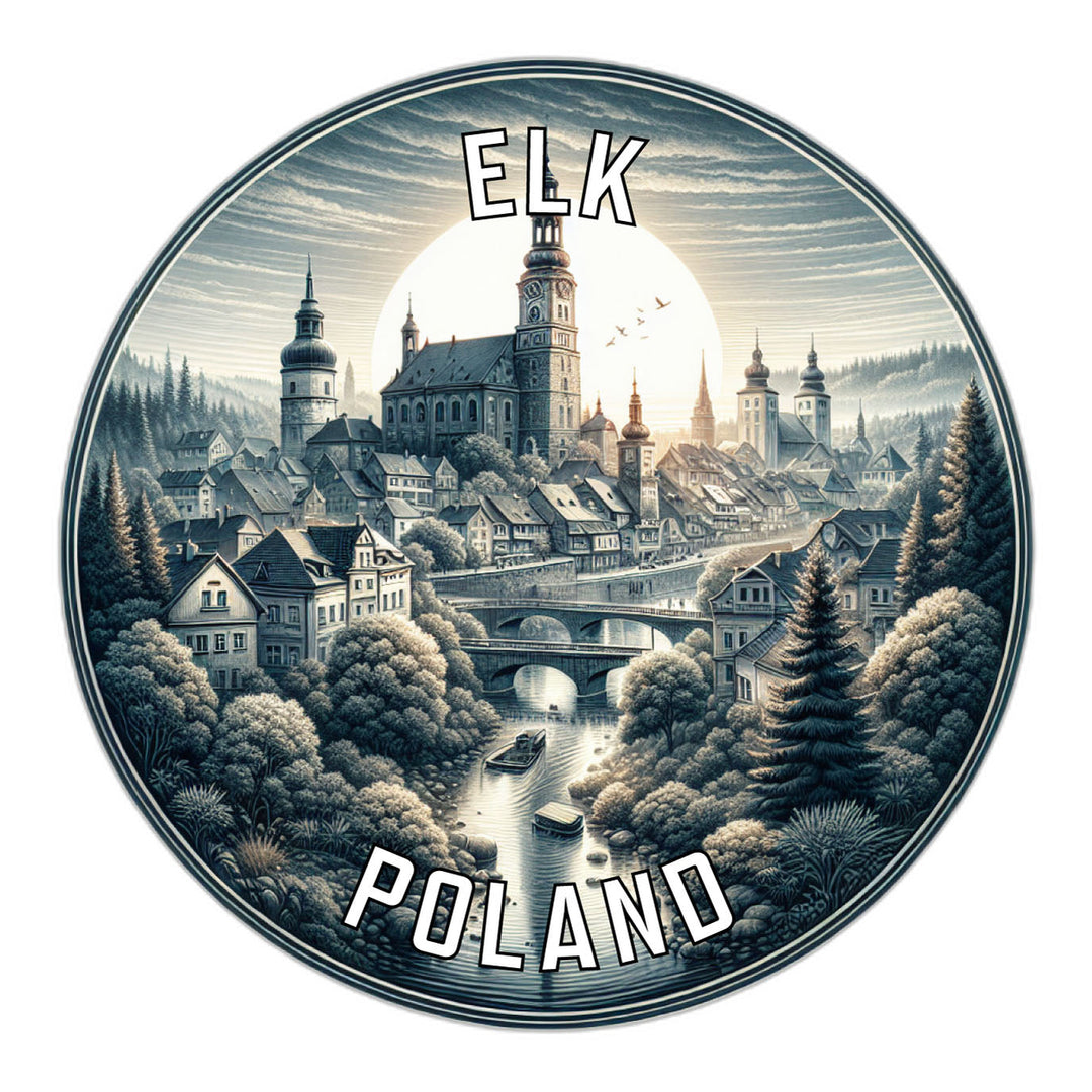 Elk Poland Souvenir Die Cut Flat Magnet Image 1